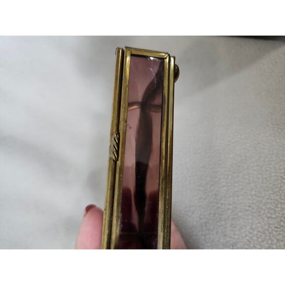 Vintage Enesco Thomas Kinkade Etched Glass Brass Jewelry Trinket Box Cottage - Picture 7 of 16